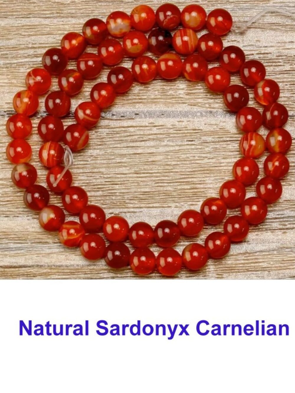 Natural Sardonyx Carnelian  6mm